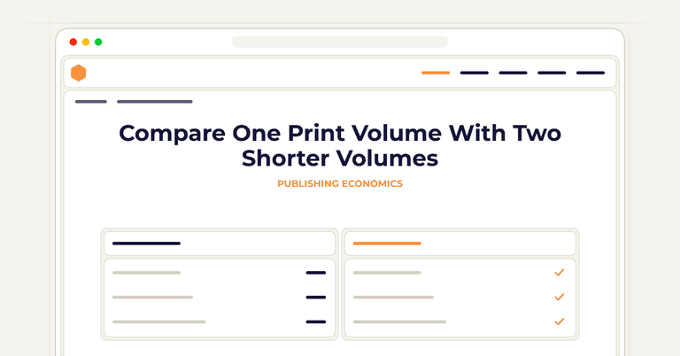 Compare One Print Volume With Two Shorter Volumes