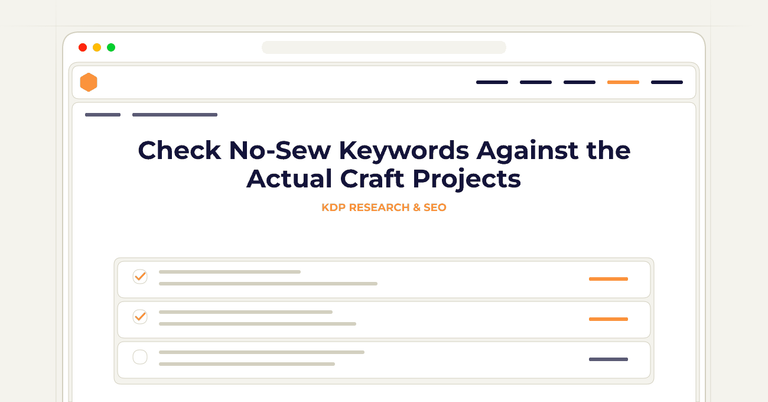 Check No-Sew Keywords Against the Actual Craft Projects