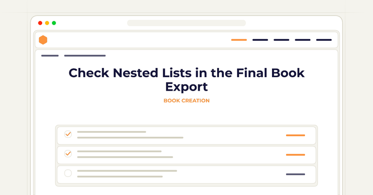 Check Nested Lists in the Final Book Export