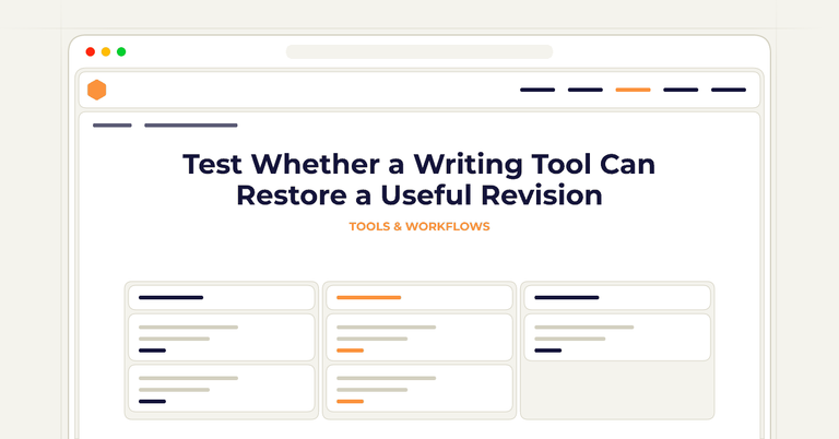 Test Whether a Writing Tool Can Restore a Useful Revision