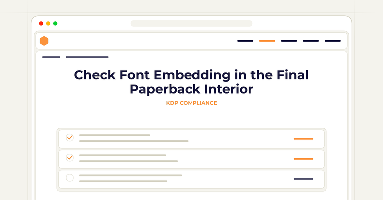 Check Font Embedding in the Final Paperback Interior