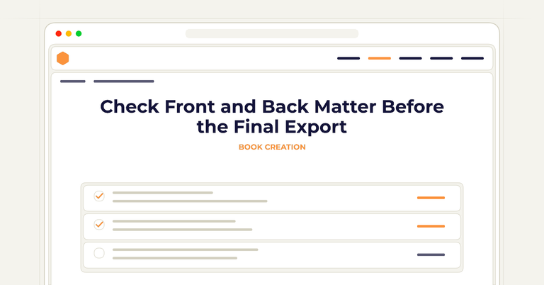 Check Front and Back Matter Before the Final Export