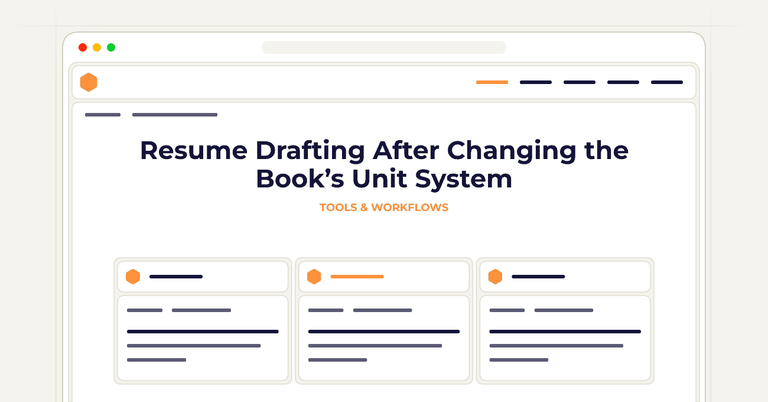Resume Drafting After Changing the Book’s Unit System