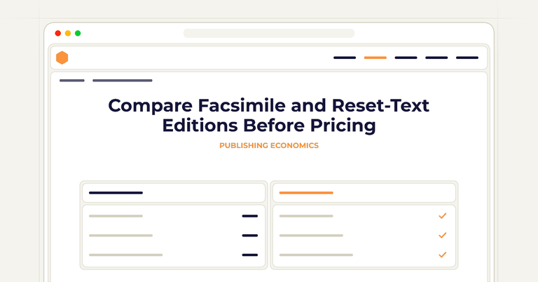 Compare Facsimile and Reset-Text Editions Before Pricing