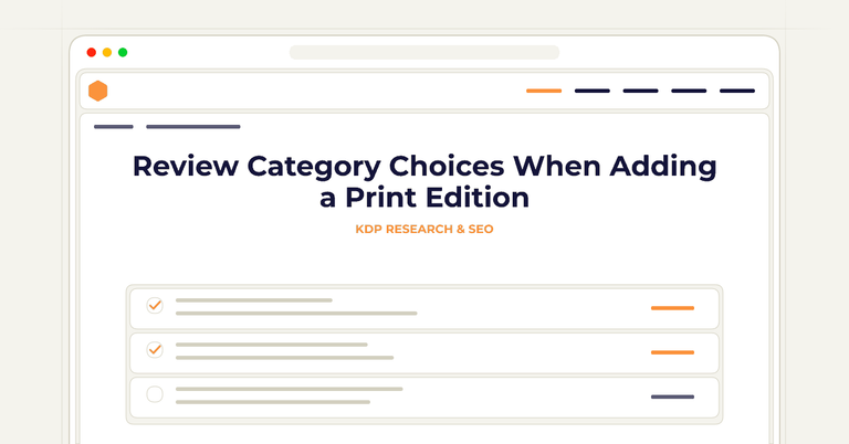 Review Category Choices When Adding a Print Edition