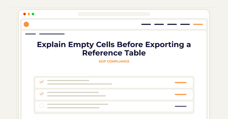 Explain Empty Cells Before Exporting a Reference Table