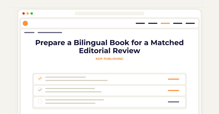 Prepare a Bilingual Book for a Matched Editorial Review