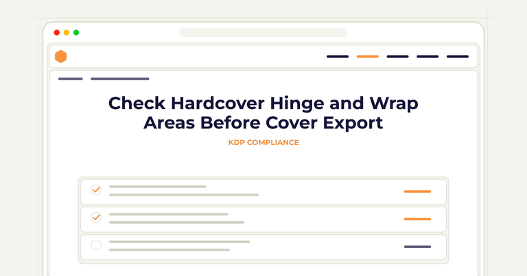 Check Hardcover Hinge and Wrap Areas Before Cover Export