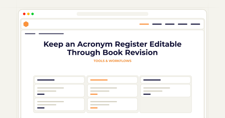 Keep an Acronym Register Editable Through Book Revision