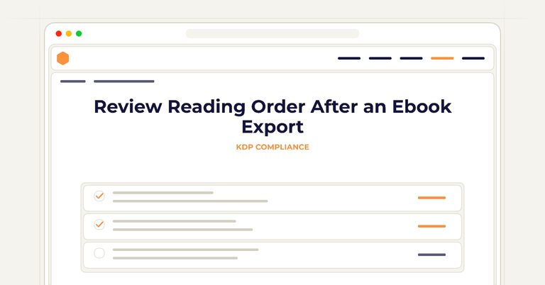 Review Reading Order After an Ebook Export