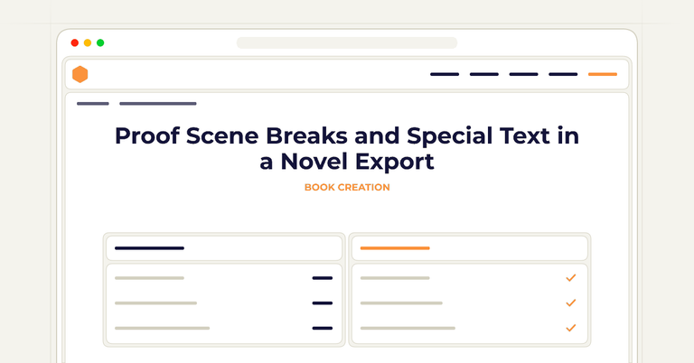 Proof Scene Breaks and Special Text in a Novel Export