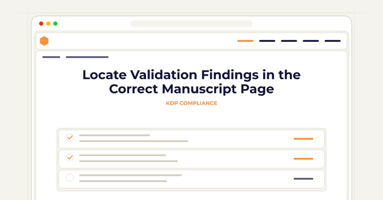 Locate Validation Findings in the Correct Manuscript Page