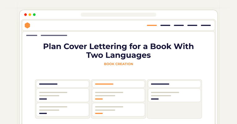Plan Cover Lettering for a Book With Two Languages