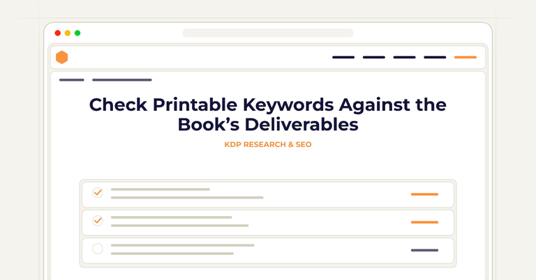 Check Printable Keywords Against the Book’s Deliverables