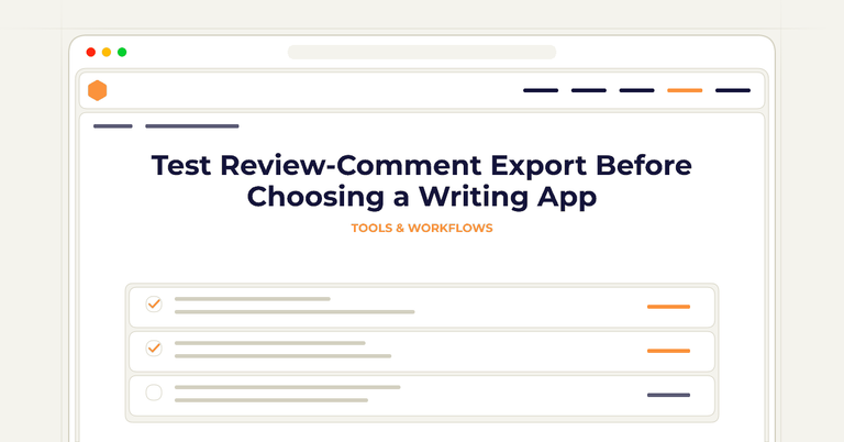 Test Review-Comment Export Before Choosing a Writing App