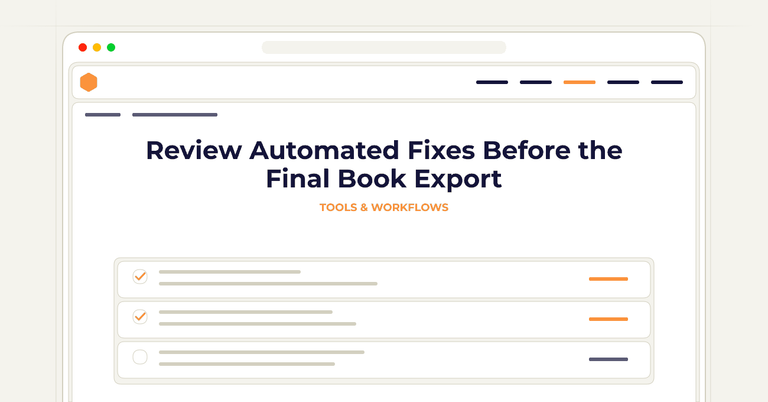 Review Automated Fixes Before the Final Book Export