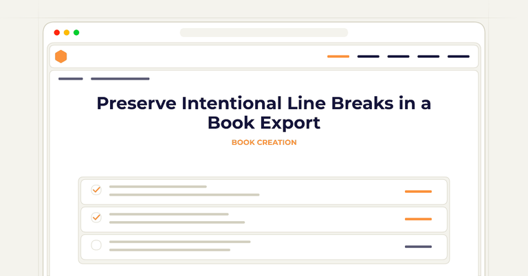 Preserve Intentional Line Breaks in a Book Export