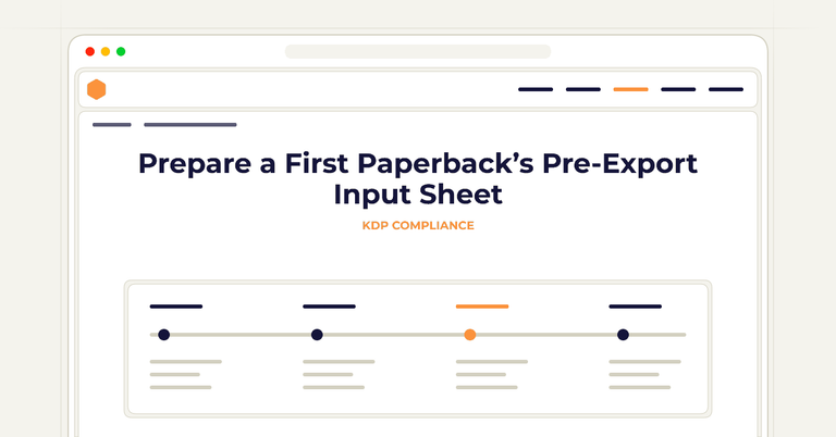 Prepare a First Paperback’s Pre-Export Input Sheet
