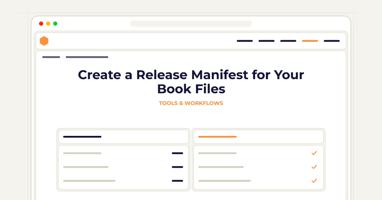 Create a Release Manifest for Your Book Files