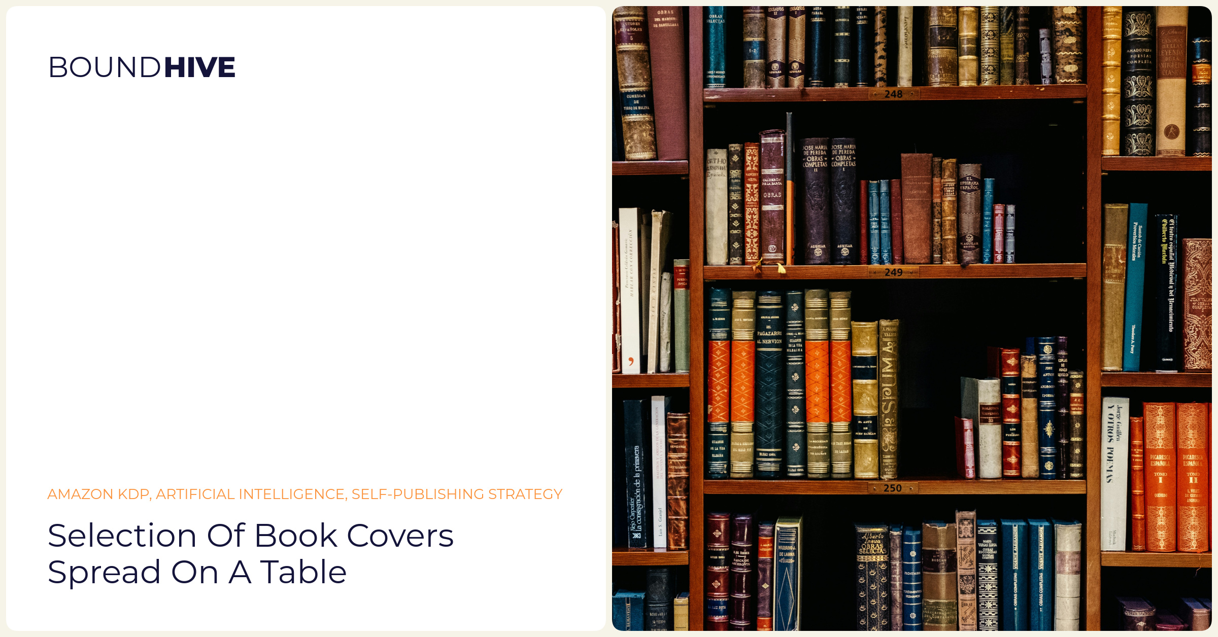 Selection of book covers spread on a table