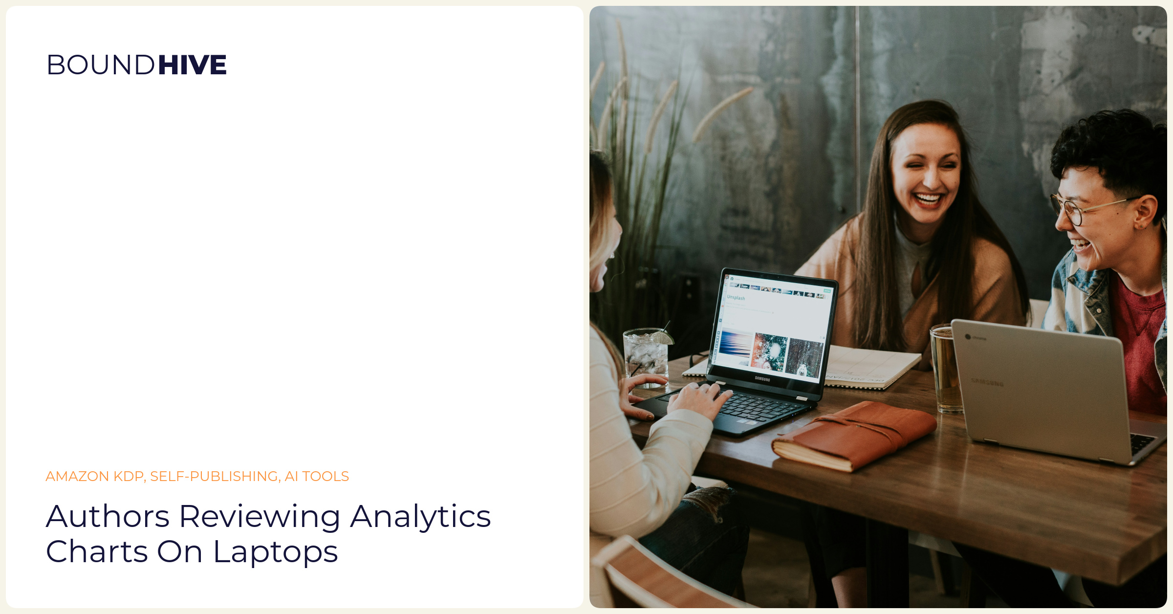 Authors reviewing analytics charts on laptops