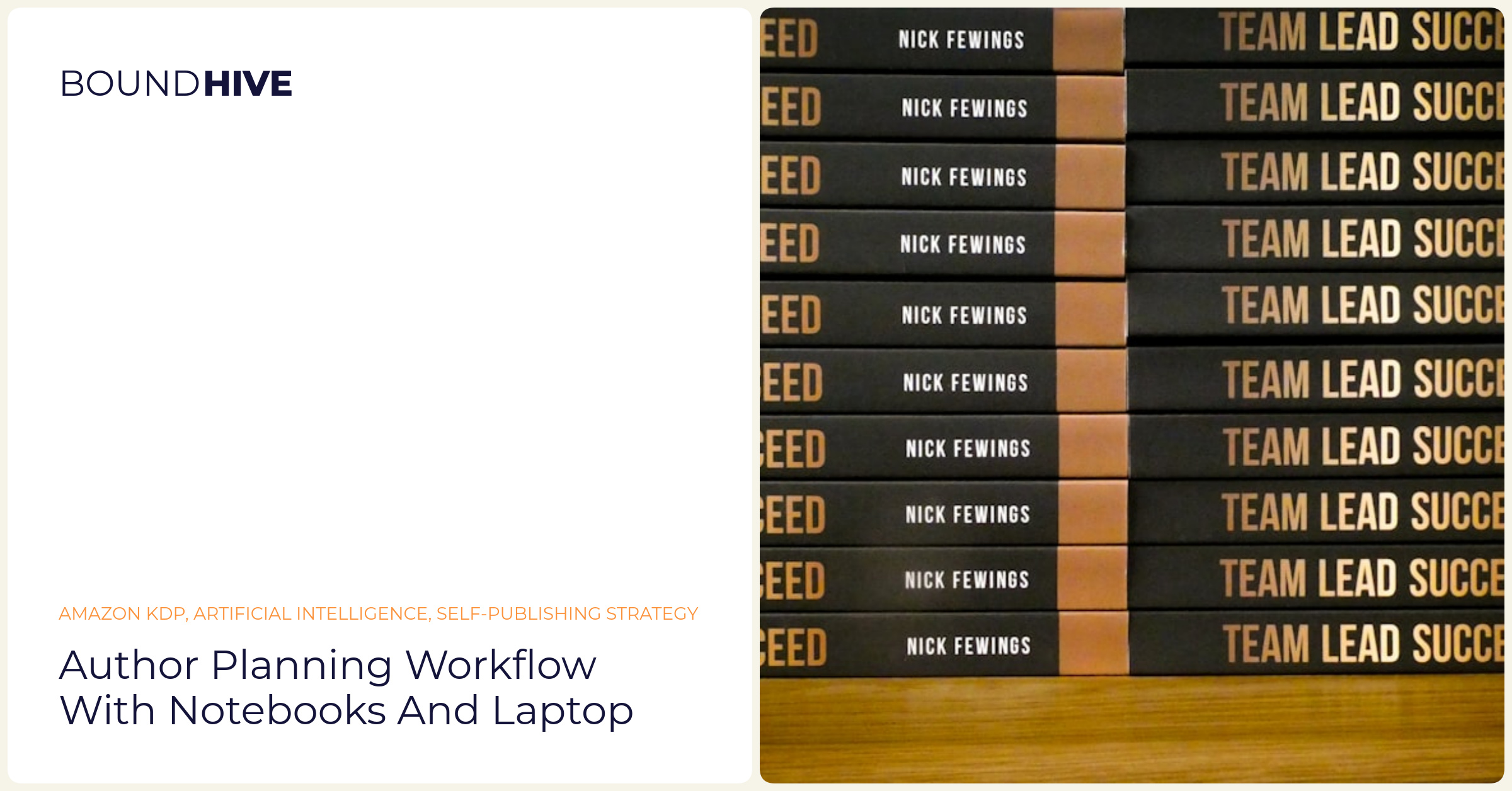 Author planning workflow with notebooks and laptop