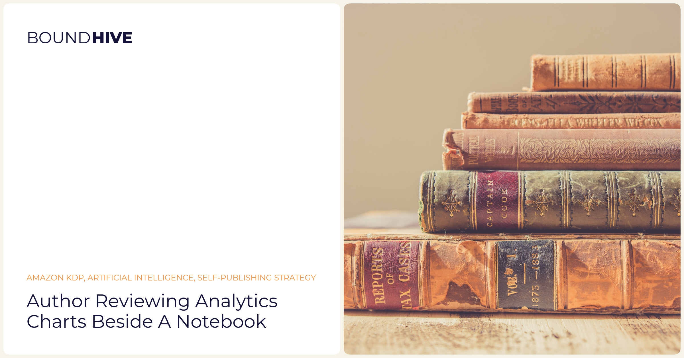 Author reviewing analytics charts beside a notebook