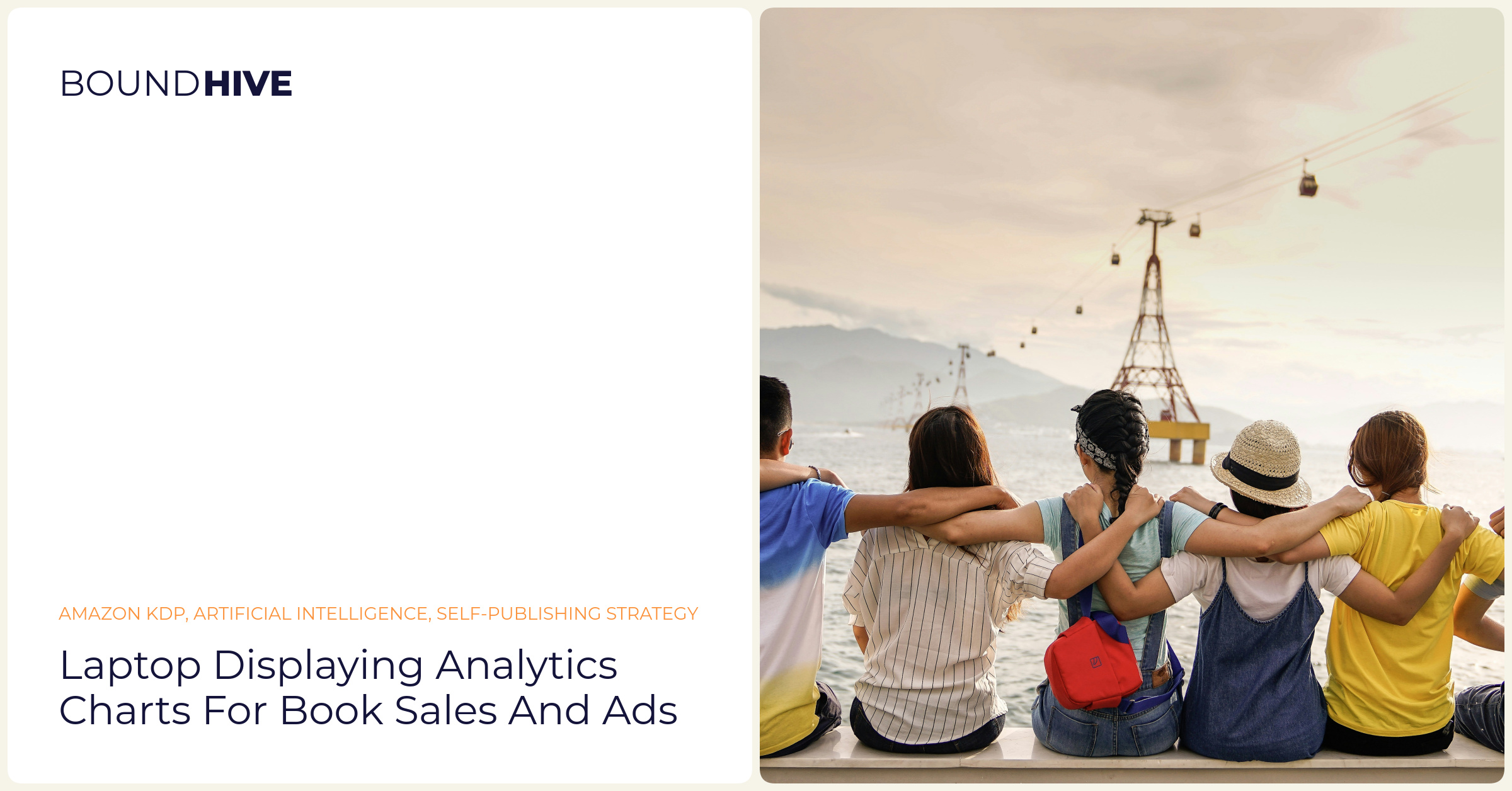 Laptop displaying analytics charts for book sales and ads
