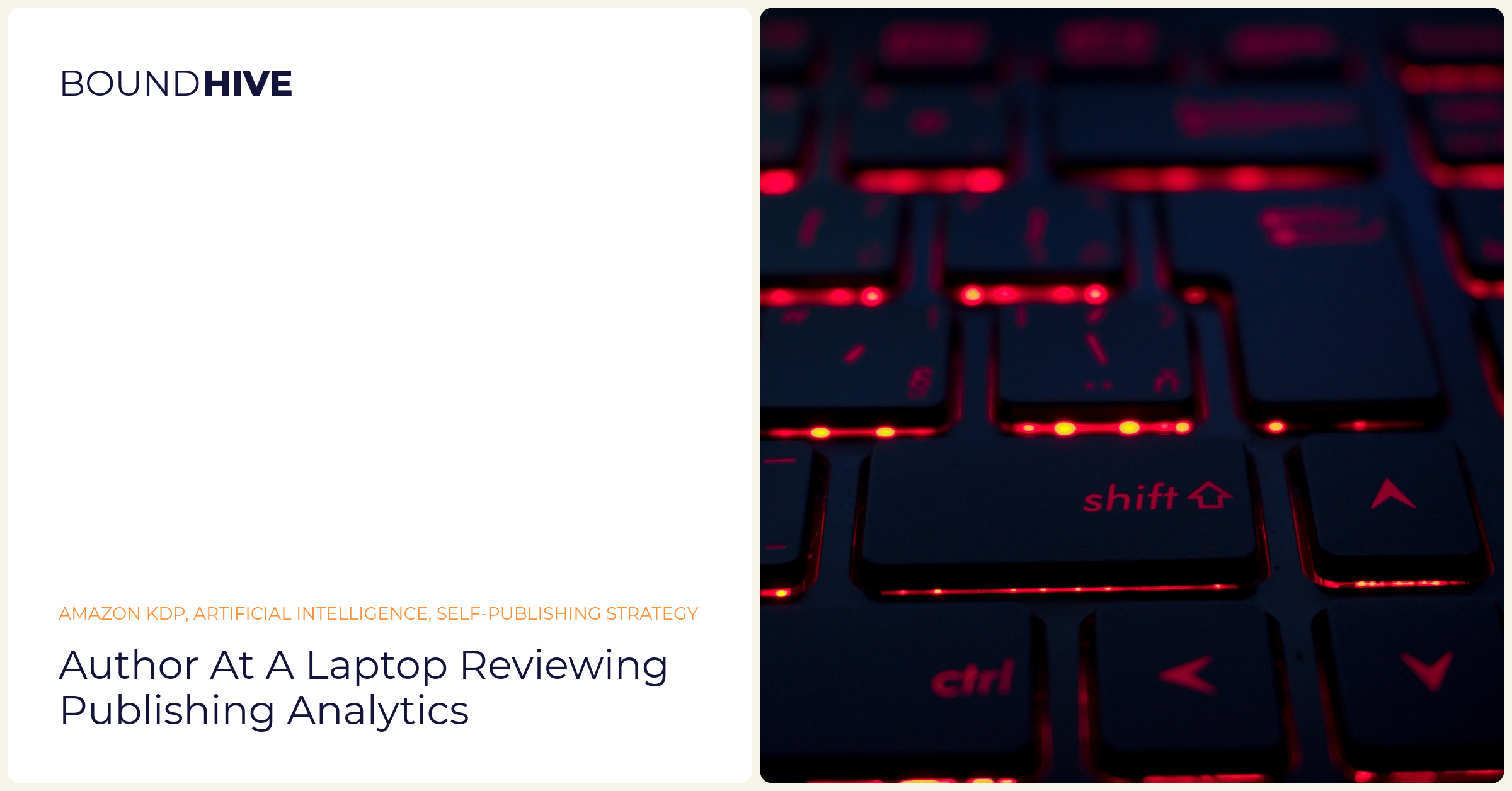 Author at a laptop reviewing publishing analytics