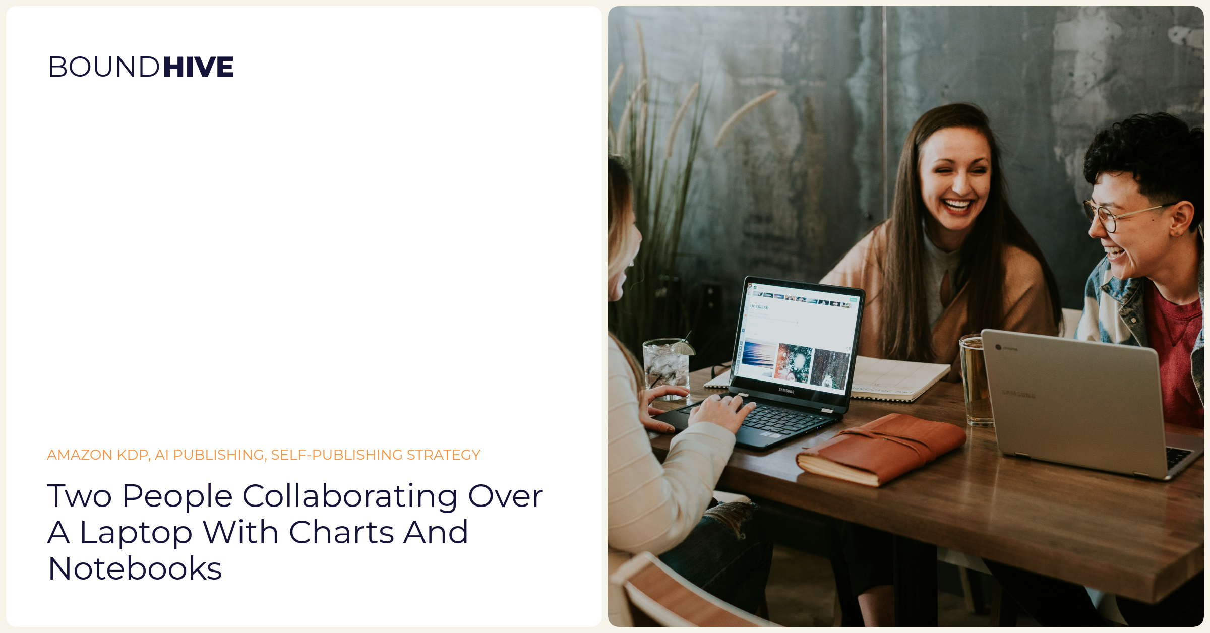 Two people collaborating over a laptop with charts and notebooks