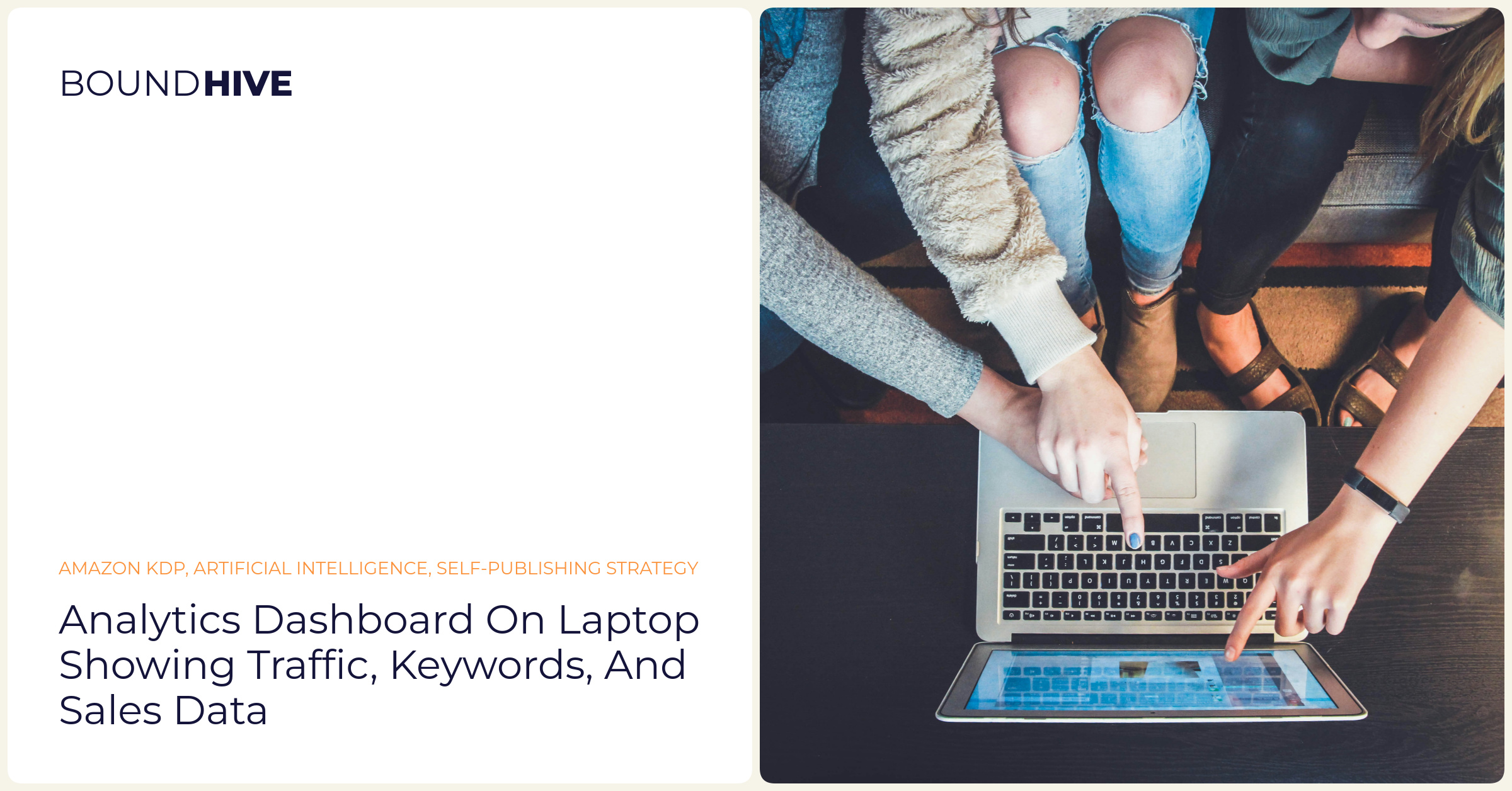 Analytics dashboard on laptop showing traffic, keywords, and sales data