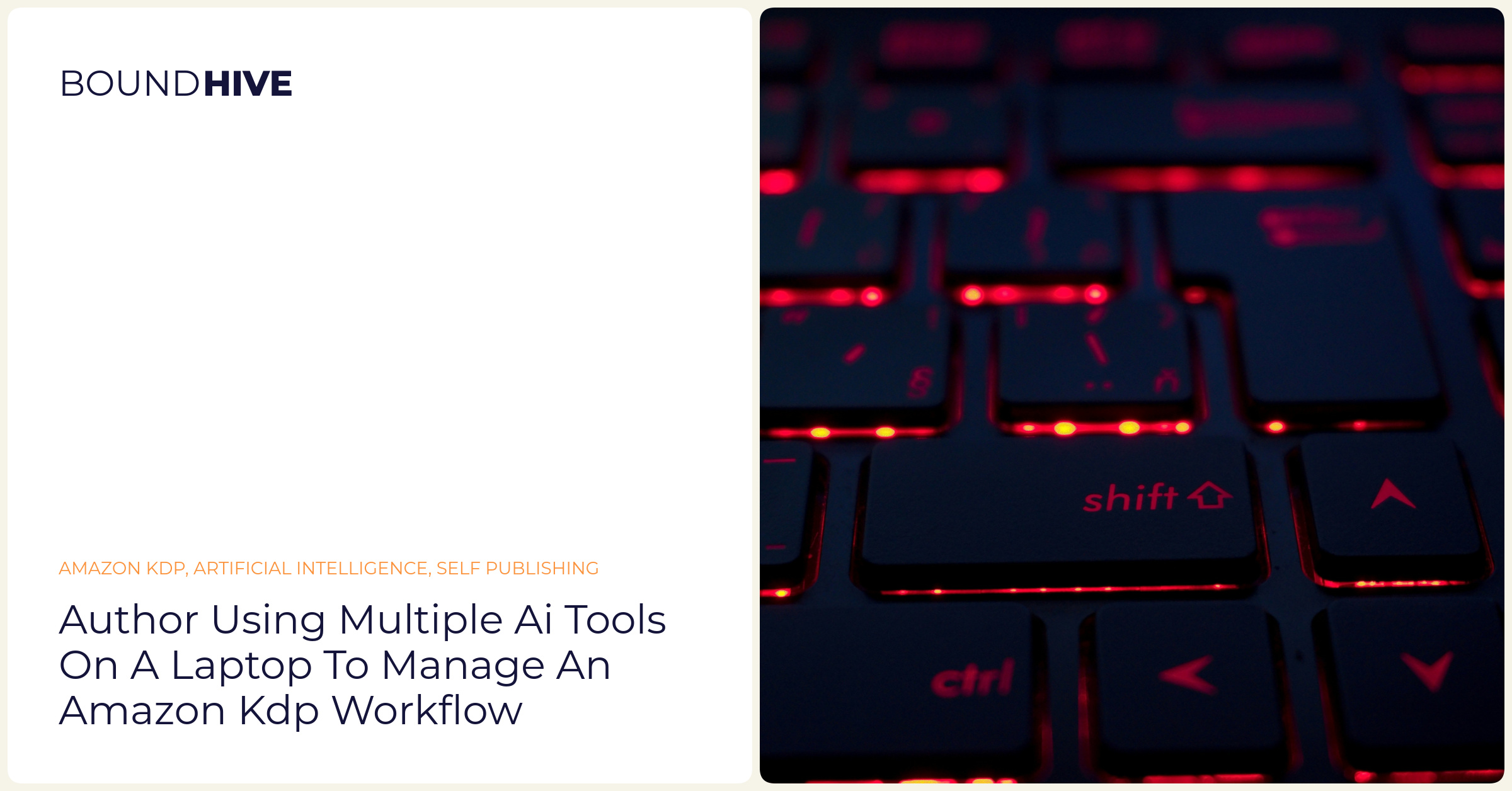 Author using multiple AI tools on a laptop to manage an Amazon KDP workflow