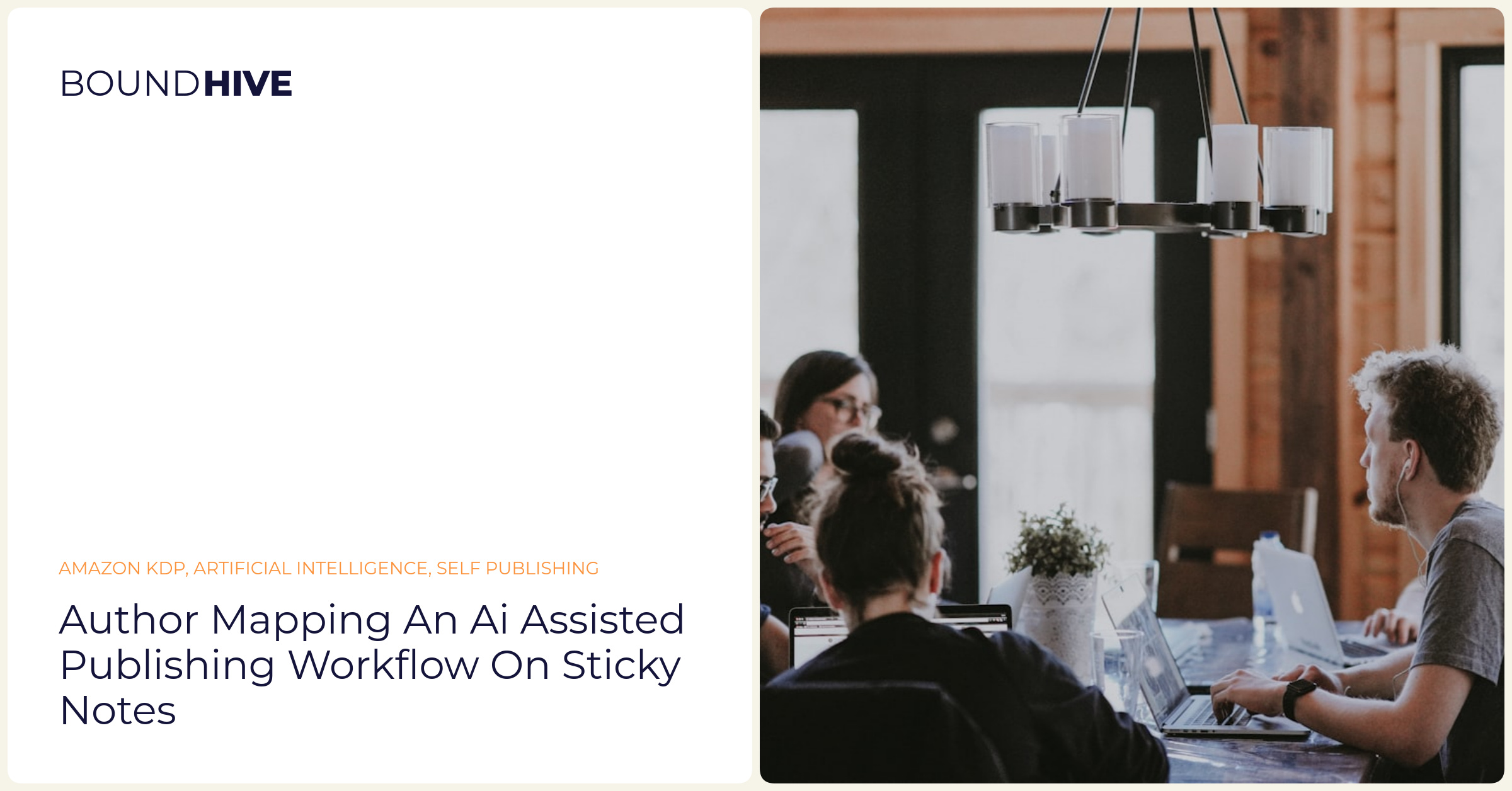 Author mapping an AI assisted publishing workflow on sticky notes