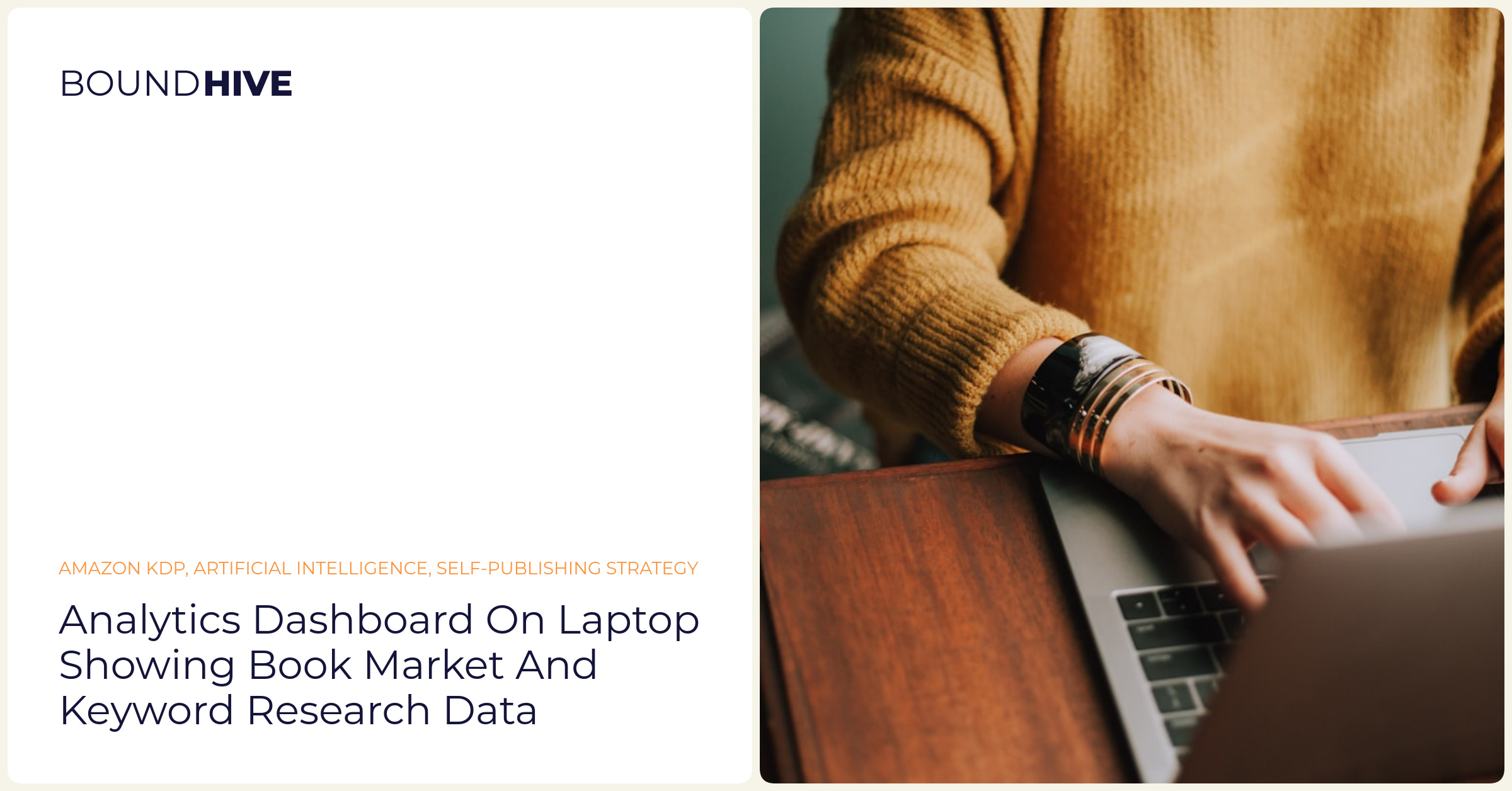 Analytics dashboard on laptop showing book market and keyword research data