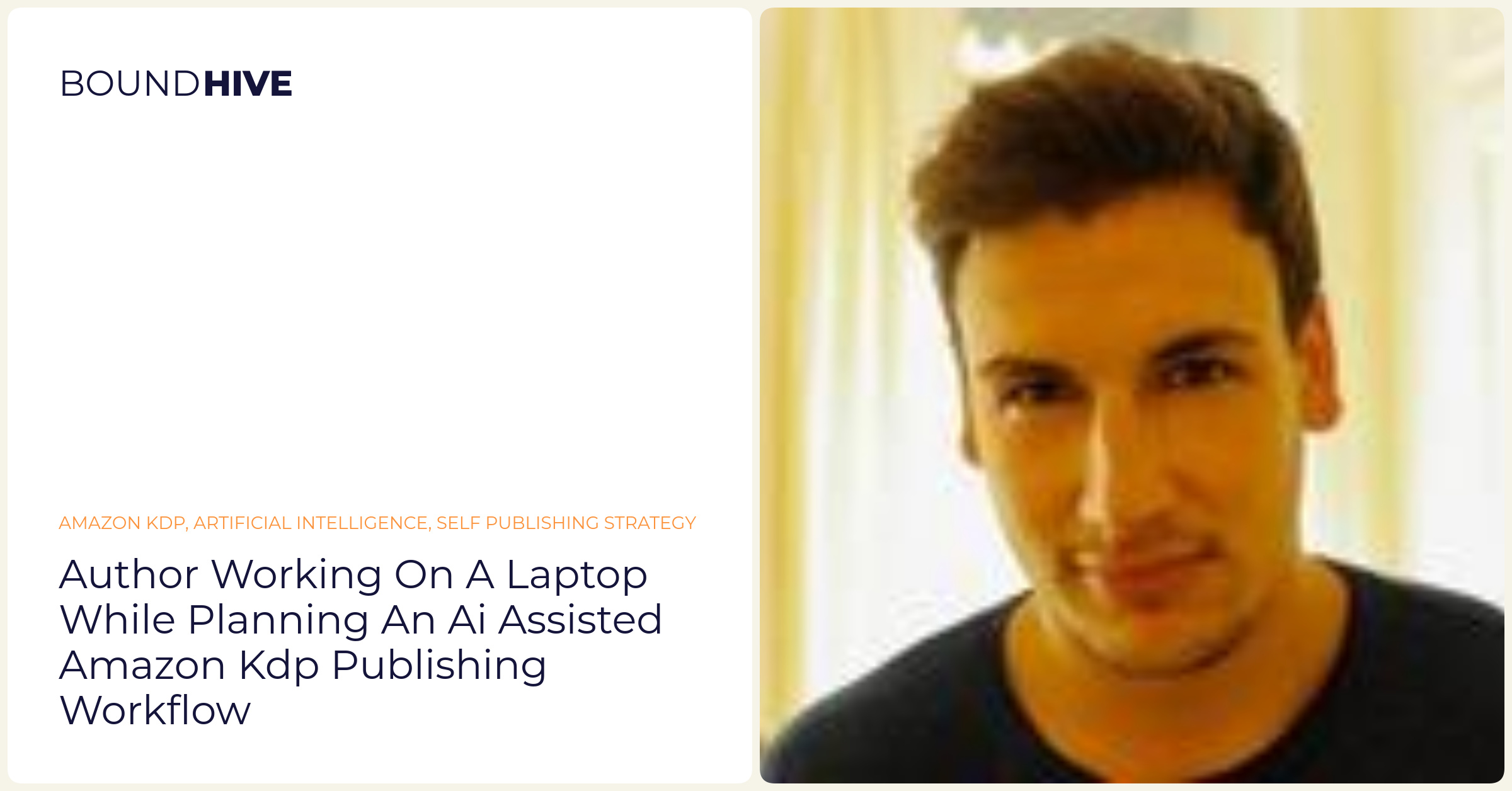 Author working on a laptop while planning an AI assisted Amazon KDP publishing workflow