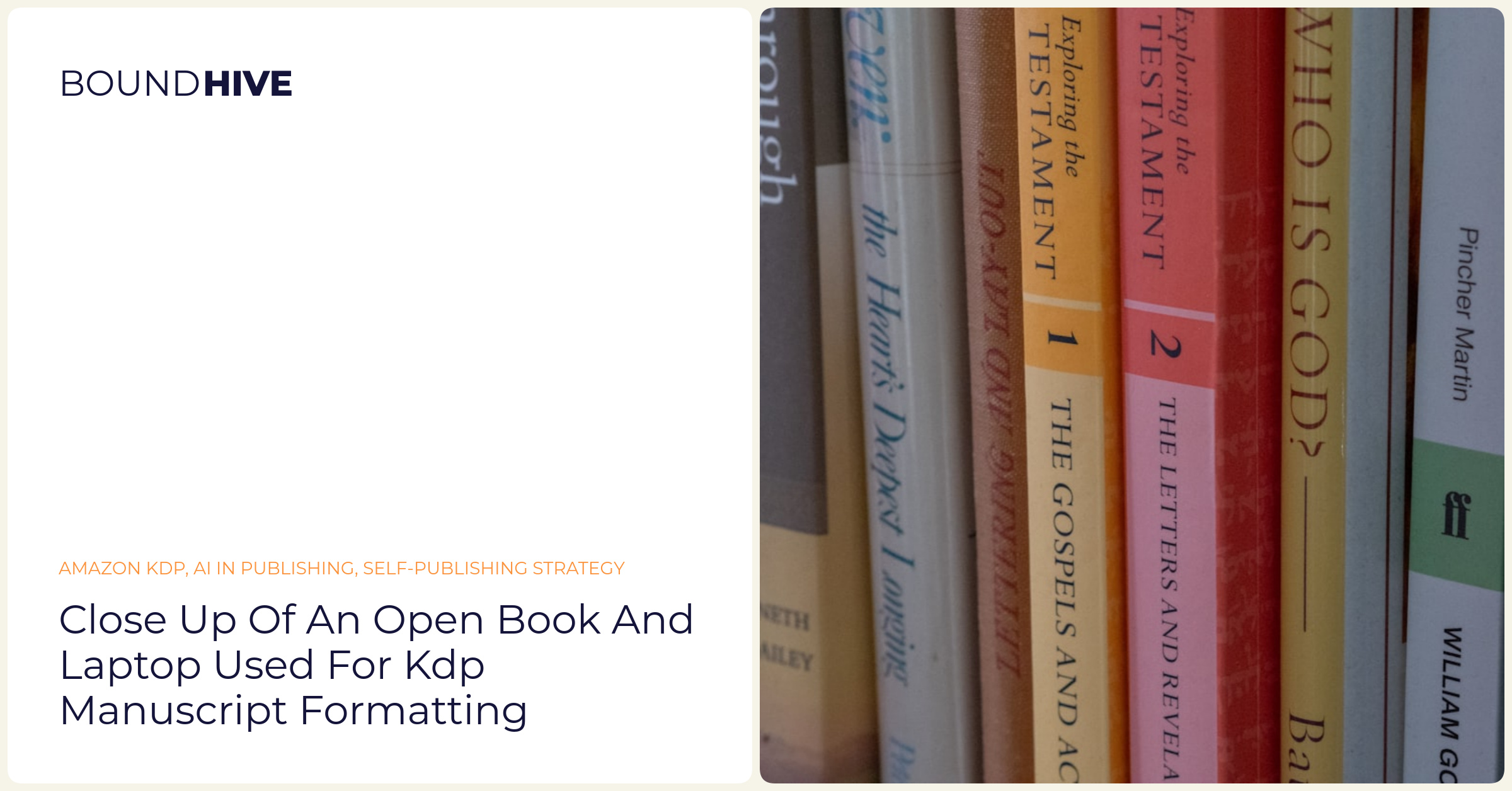 Close up of an open book and laptop used for KDP manuscript formatting