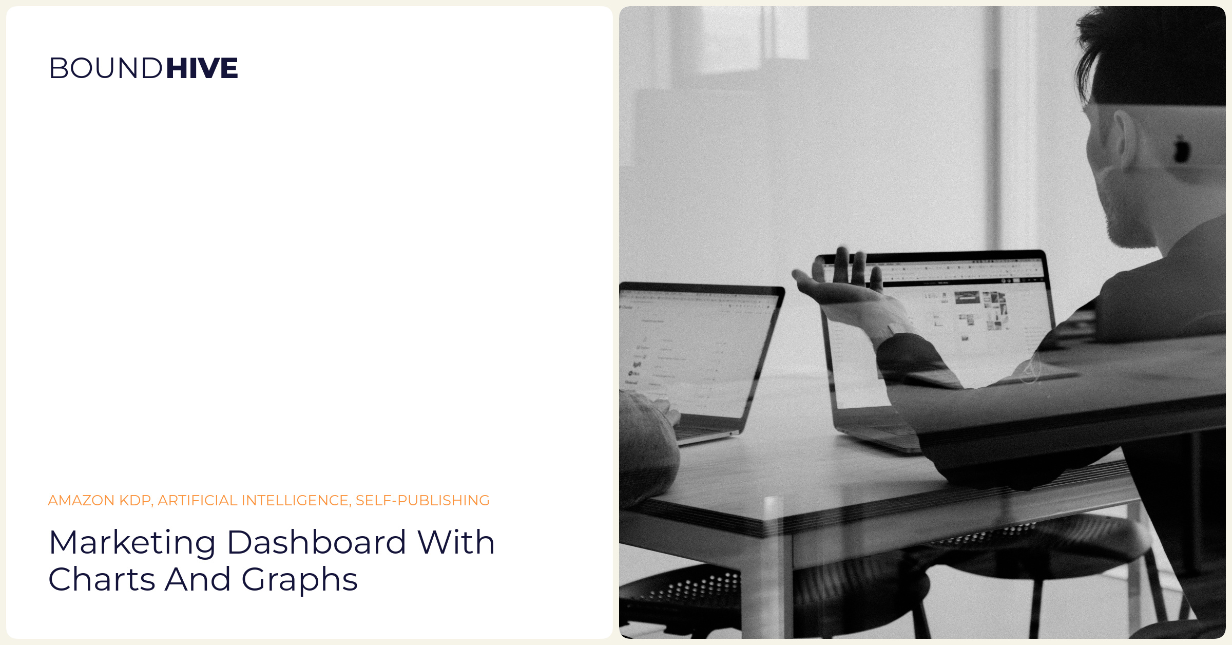 Marketing dashboard with charts and graphs