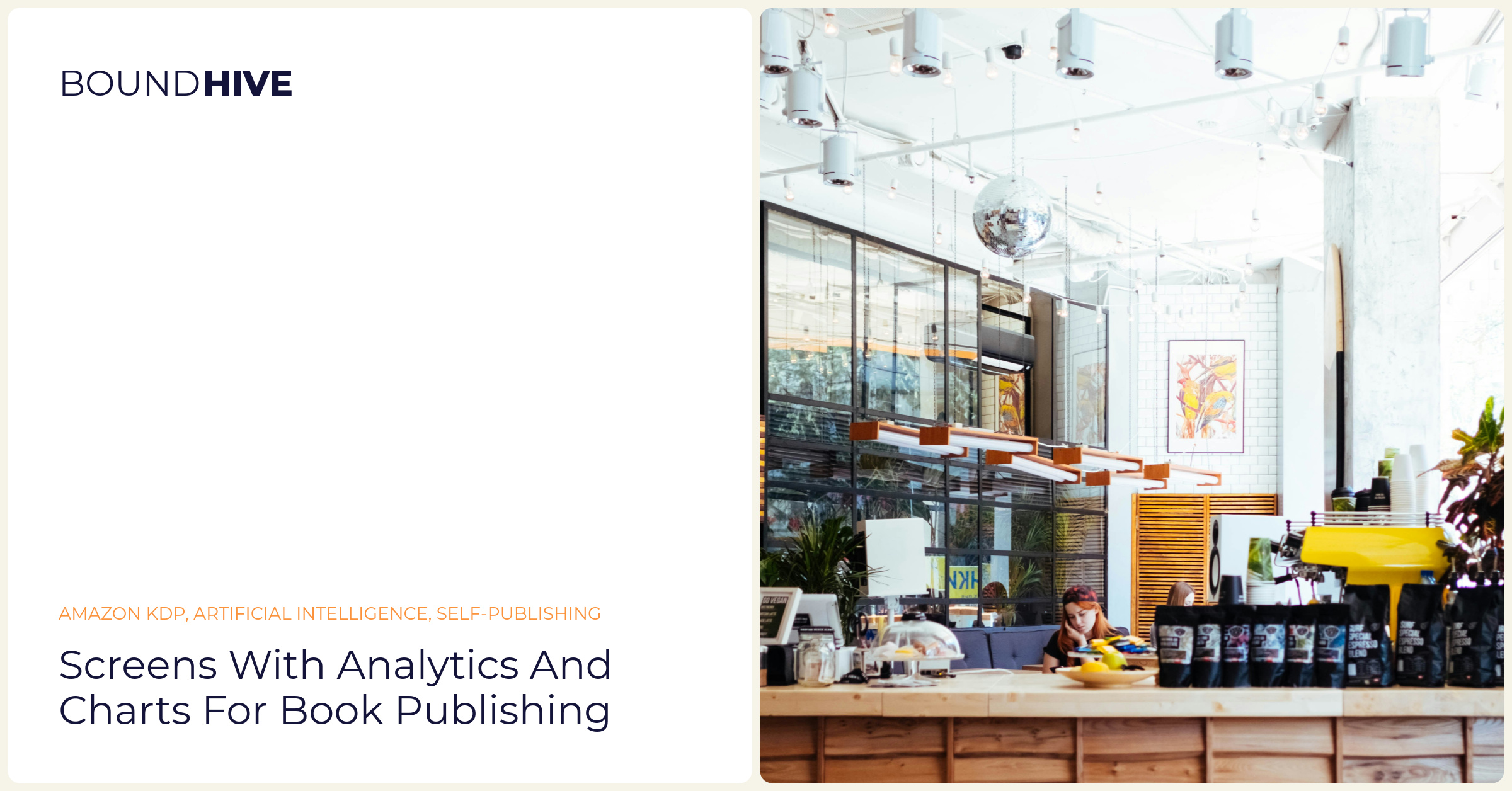 Screens with analytics and charts for book publishing