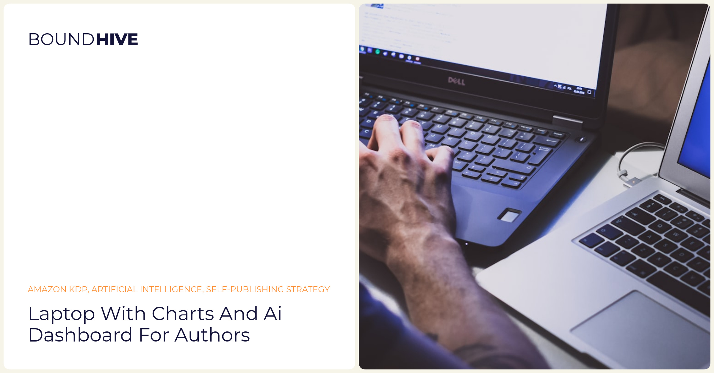 Laptop with charts and AI dashboard for authors