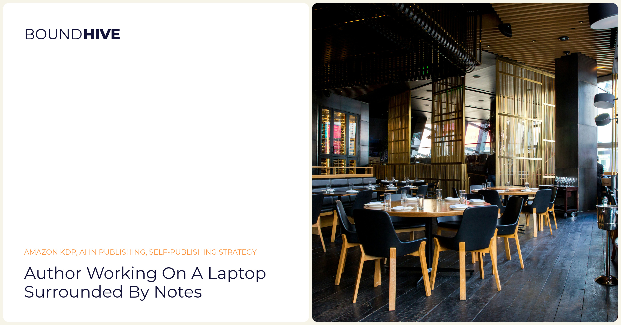 Author working on a laptop surrounded by notes