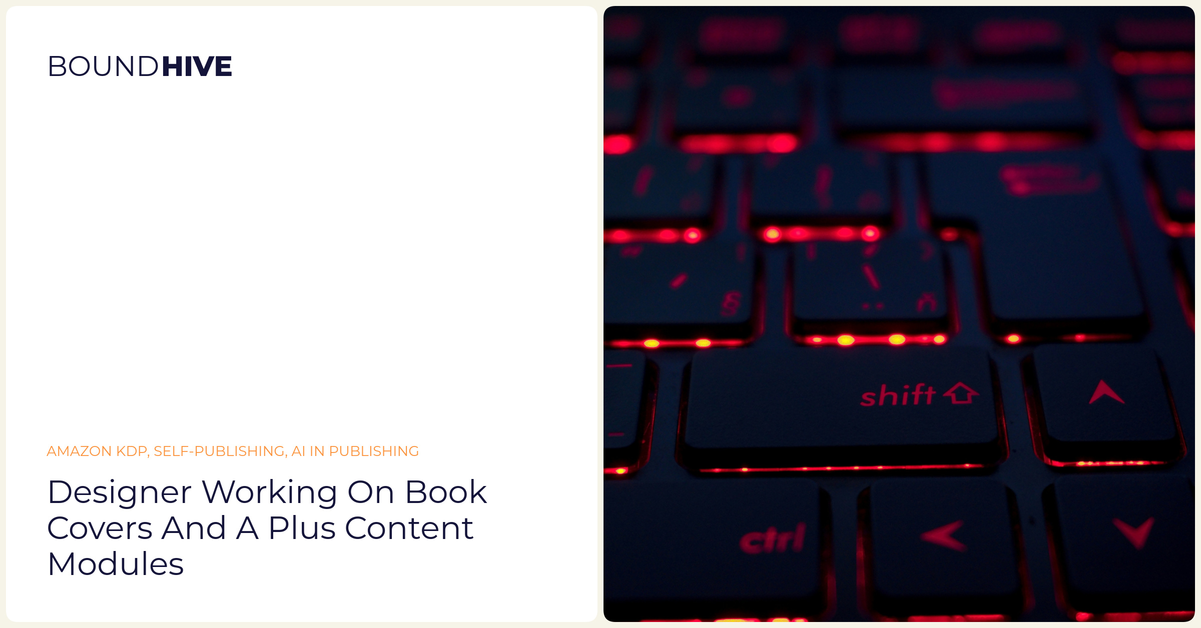 Designer working on book covers and A Plus Content modules