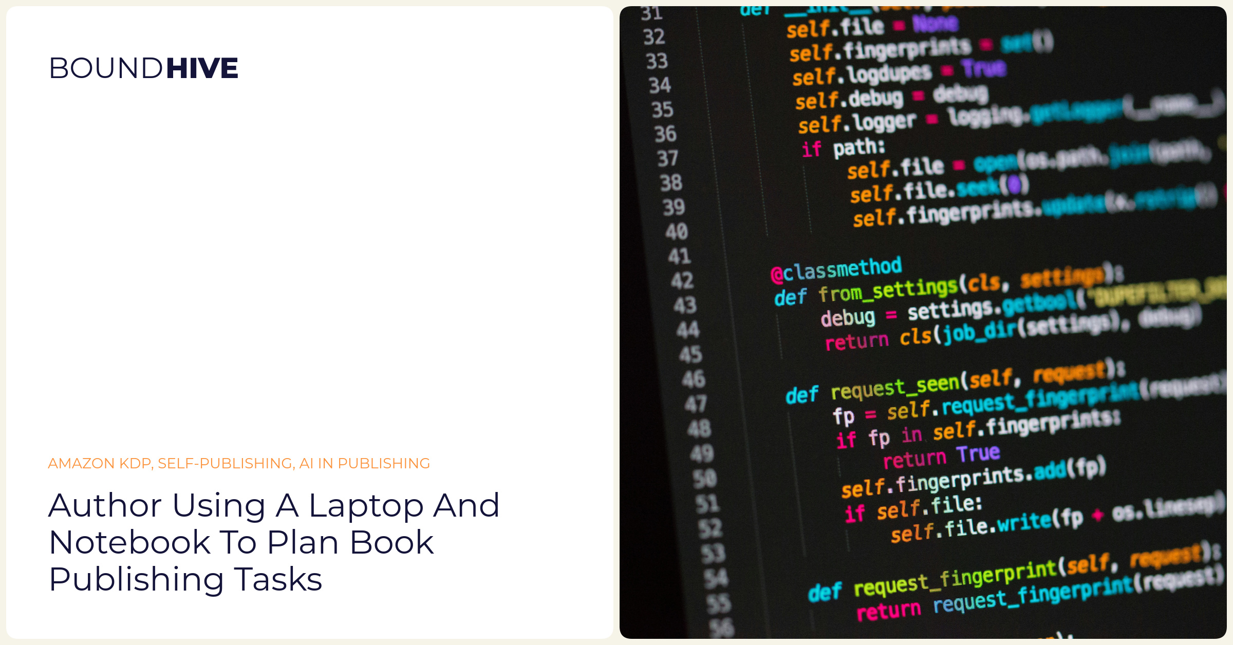 Author using a laptop and notebook to plan book publishing tasks