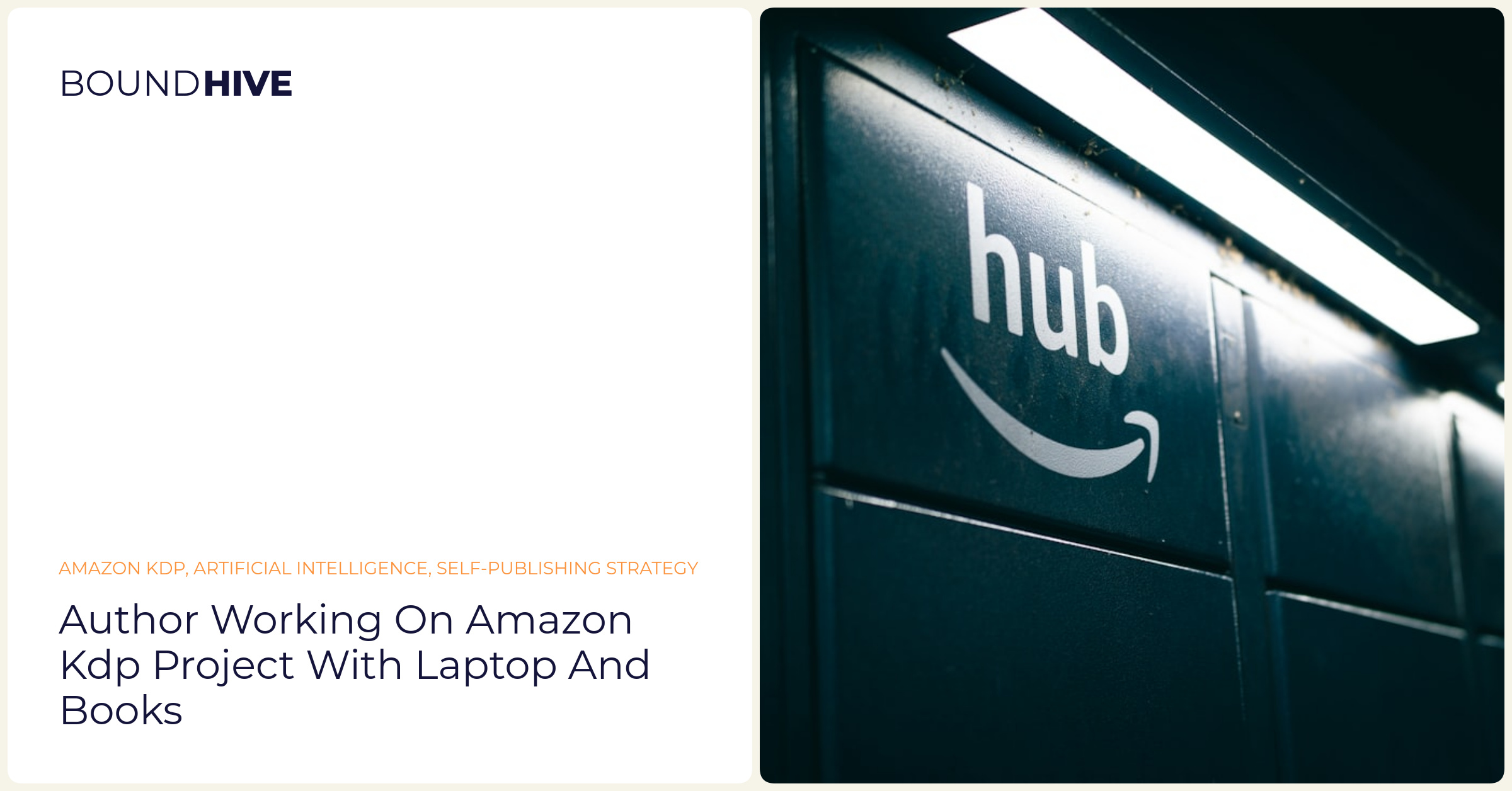 Author working on Amazon KDP project with laptop and books