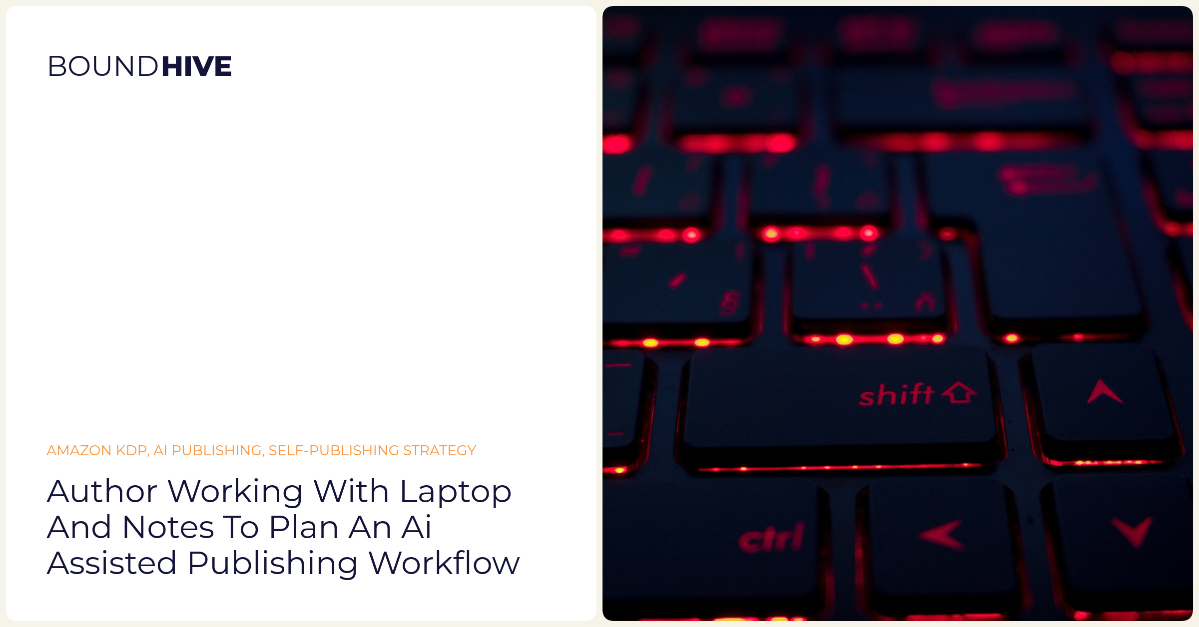 Author working with laptop and notes to plan an AI assisted publishing workflow
