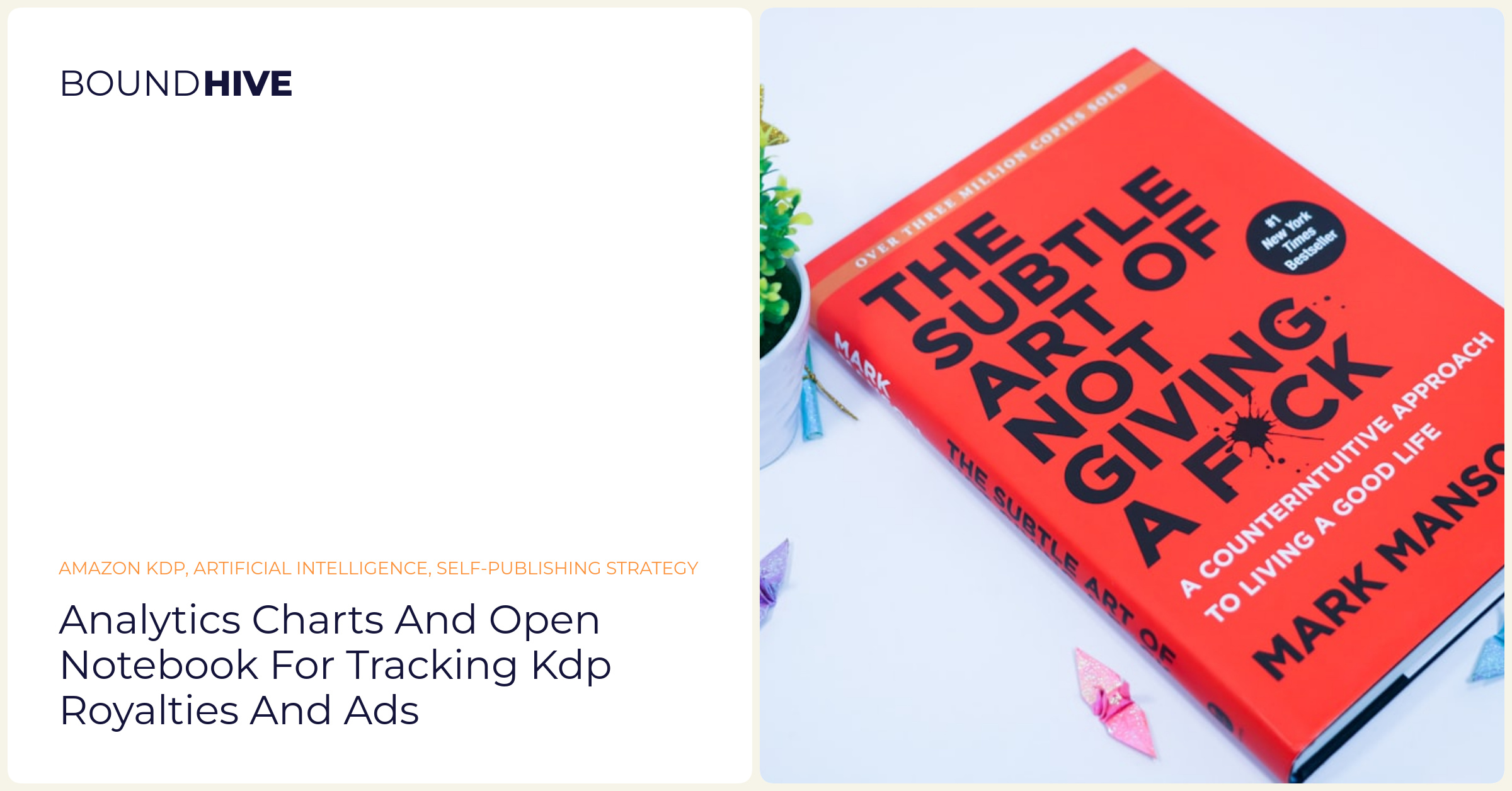 Analytics charts and open notebook for tracking KDP royalties and ads