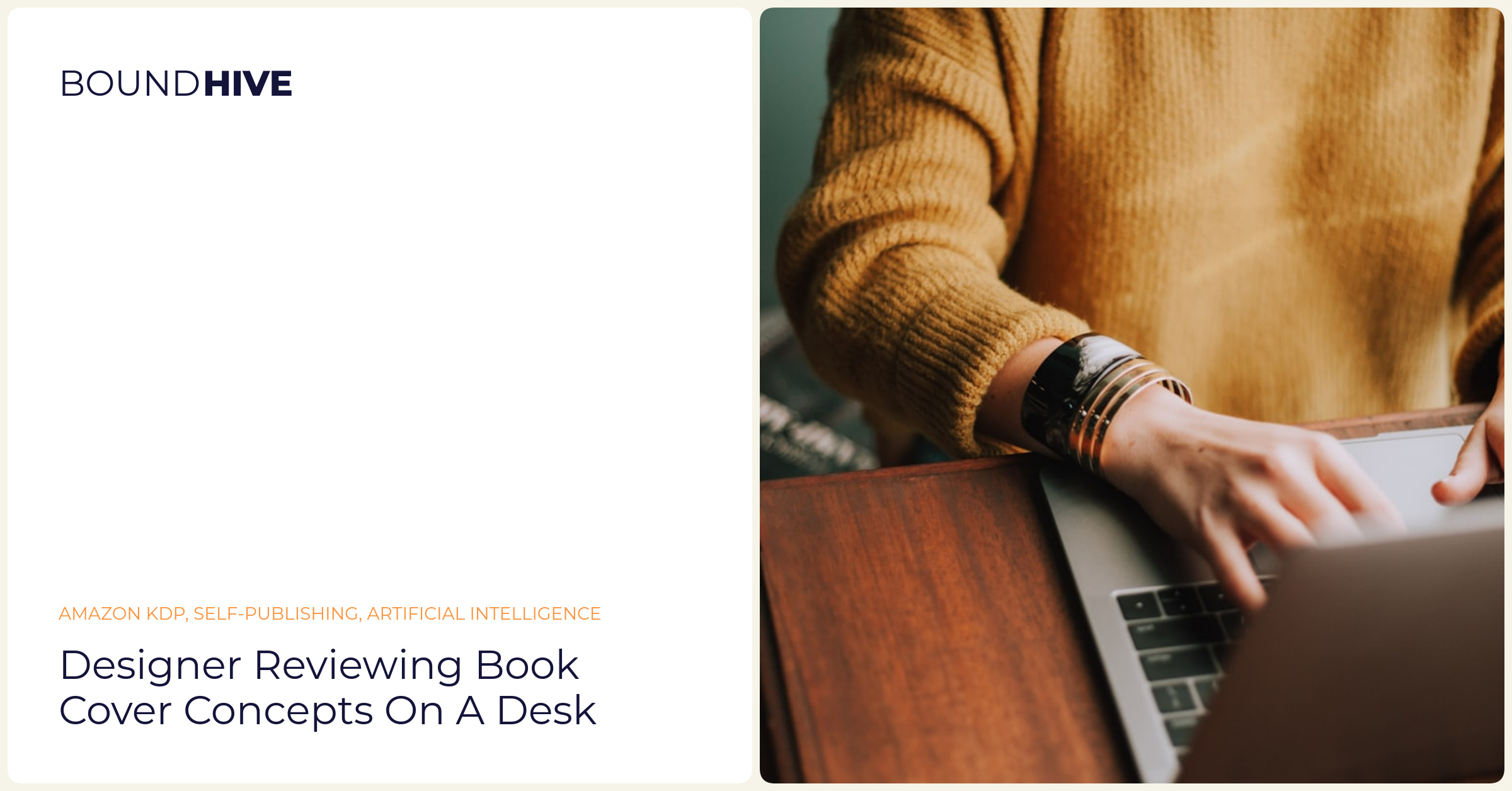 Designer reviewing book cover concepts on a desk