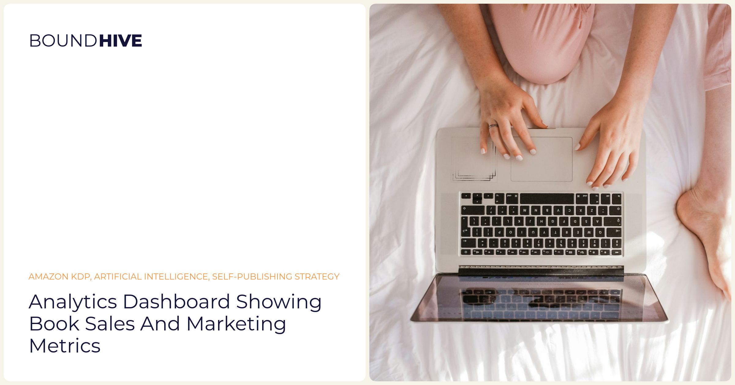 Analytics dashboard showing book sales and marketing metrics