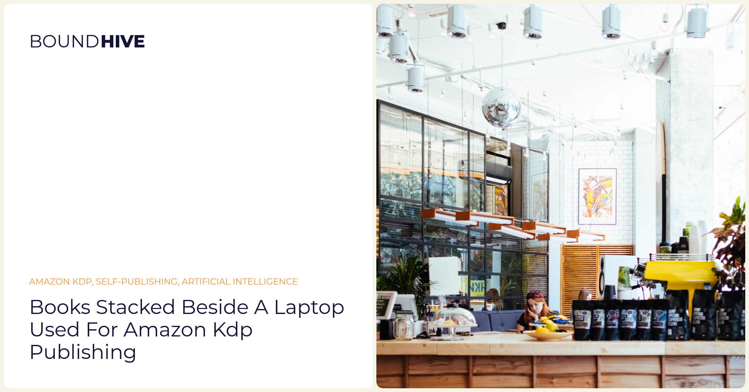 Books stacked beside a laptop used for Amazon KDP publishing