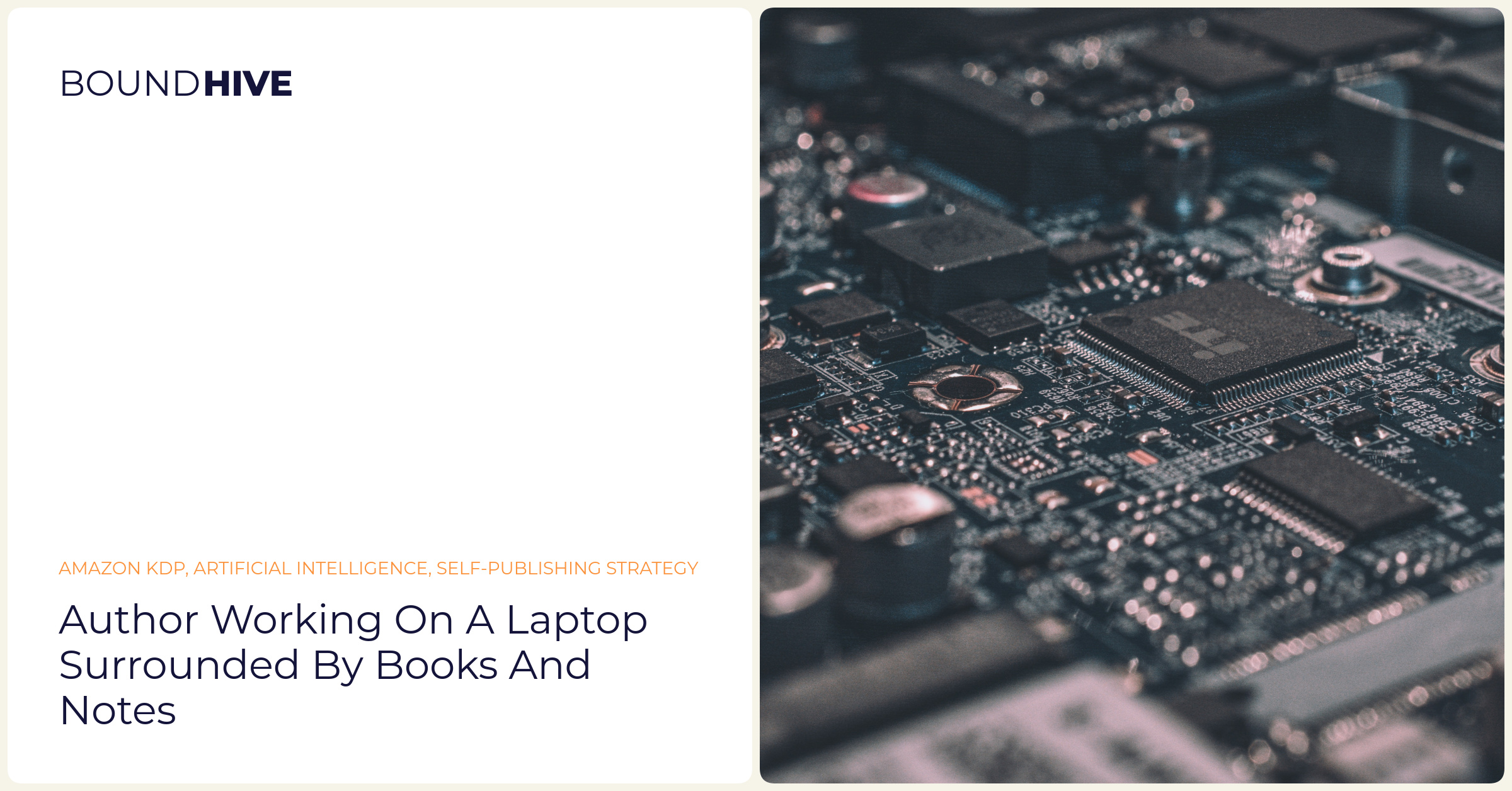 Author working on a laptop surrounded by books and notes