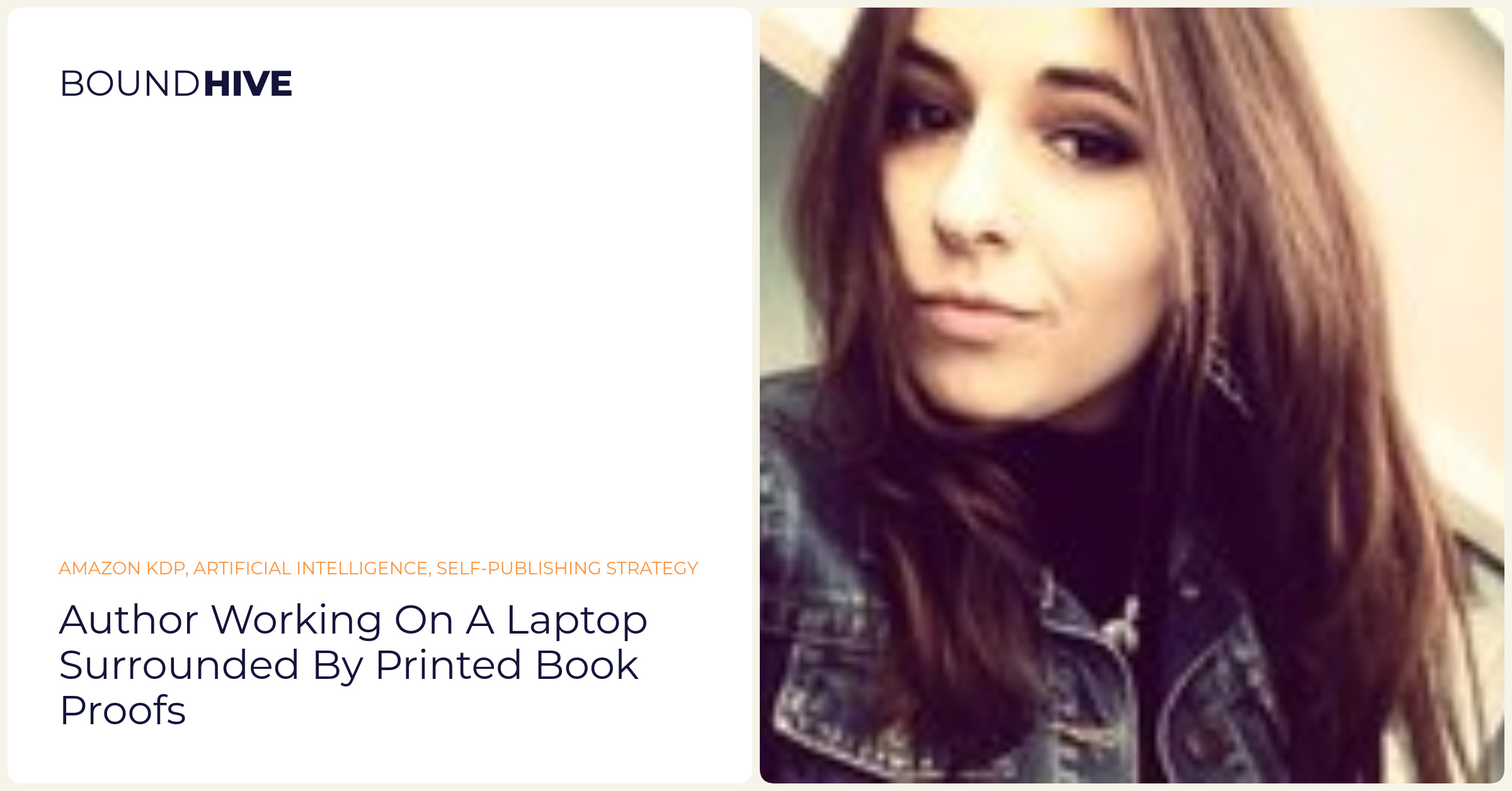 Author working on a laptop surrounded by printed book proofs